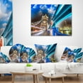 thumbnail image 4 of Designart Night over Tower Bridge in London - Cityscape Photo Throw Pillow - 16x16, 4 of 5