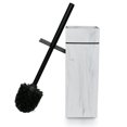 thumbnail image 1 of Indecor Home - Juego de escobilla y soporte para inodoro de resina con diseño de línea negra, elegante herramienta de limpieza de baño con cerdas duraderas, compacta y funcional, 1 of 1
