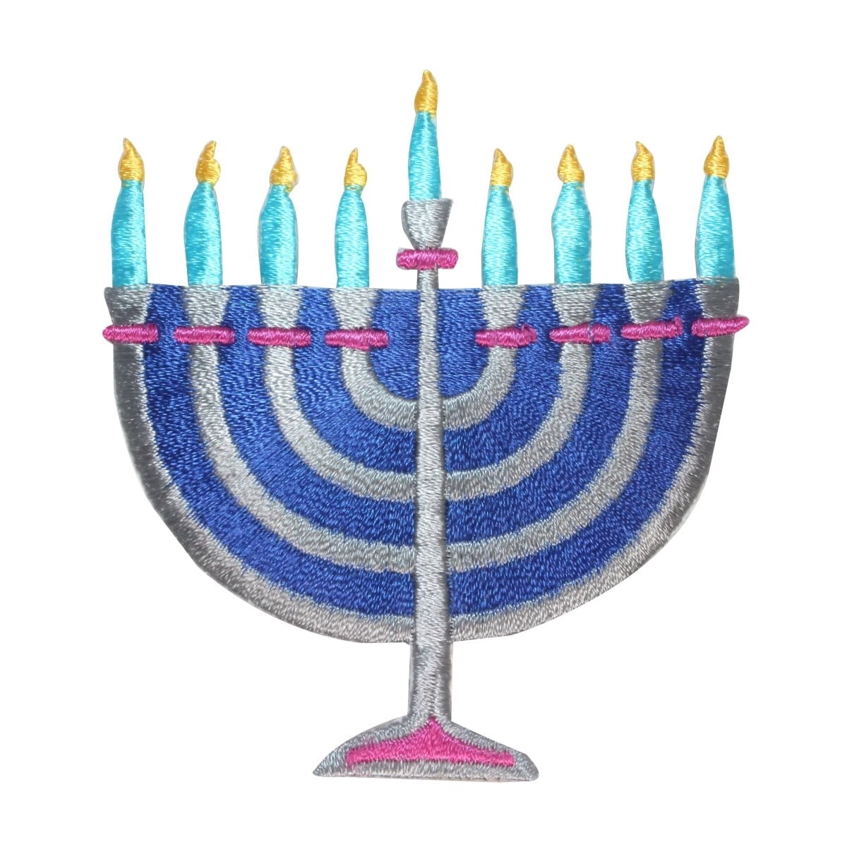 ID 8266 Hanukkah Menorah Patch Jewish Holiday Candle Embroidered IronOn