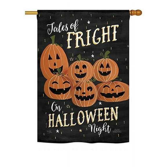 Breeze Decor BD-HO-H-112083-IP-BO-DS02-US 28 x 40 in. Seasonal Halloween Impressions Decorative Vertical House Flag - Fright on Halloween Night Fall