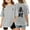 Grey, variant on Lai Cai Letter Graphic Short Sleeve T Shirts for Children Girls Kids Summer Loose Fit Tops Casual Crewneck Tees 3-14 Years