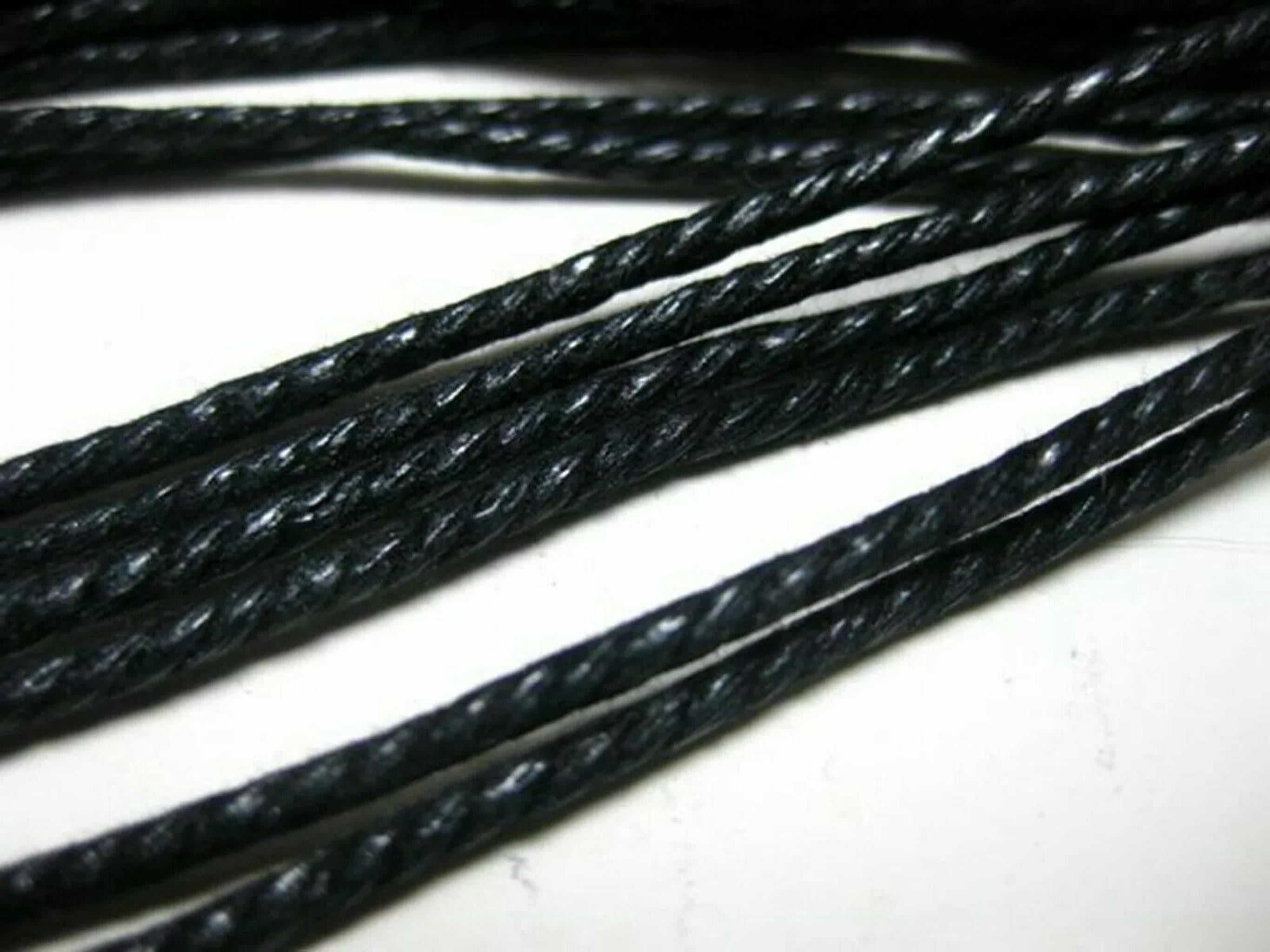 U8MO 100 Meters Black Waxed Twisted Cotton Cord Thread Line 2mm Macrame Rope String
