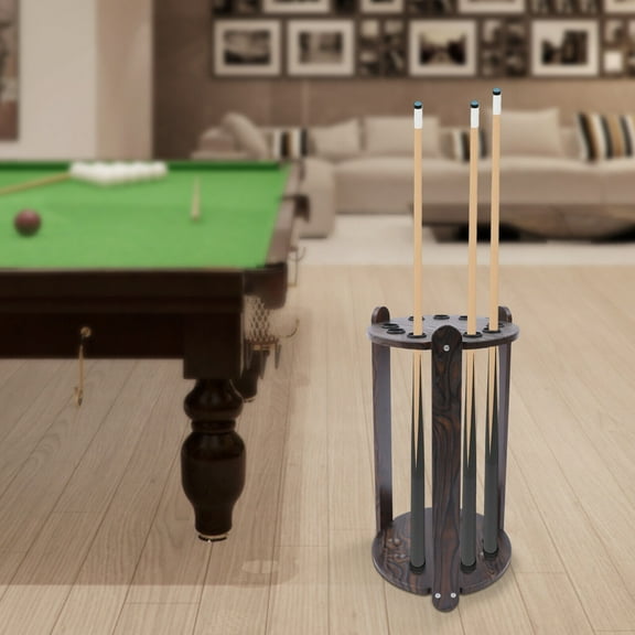 Round Pool Cue Rack Stick Holder Floor Stand Billiard Cue Rack Wooden Organizer