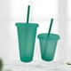 thumbnail image 2 of Yuarrent Vaso para beber con tapa y pajita Botella reutilizable de plástico PP PP para batido de jugo de café de bebida fría Mostrada Verde claro 710ml Yuarrent HA007952-04, 2 of 6
