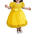 thumbnail image 2 of LOVZFMLL Robe d'Été à Manches Courtes pour Filles, Robe Décontractée et Confortable pour Enfants Moyens et Grands, 2 of 7
