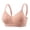 Pink, variant on Women Wireless Ribbed Knit Bra Contrast Scalloped Bottom Hem Adjustable Fine Shoulder Straps Light Padded Cups Gentle Support for Lounge and Low Activity Tshirt Bra