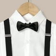thumbnail image 6 of AOMPMSDX Boys Outfits Set Kids Boys Summer British Style Short Sleeved Shirt Suspenders Shorts Bow Tie 4Pc Children Performance Suit White 1 -2, 6 of 6