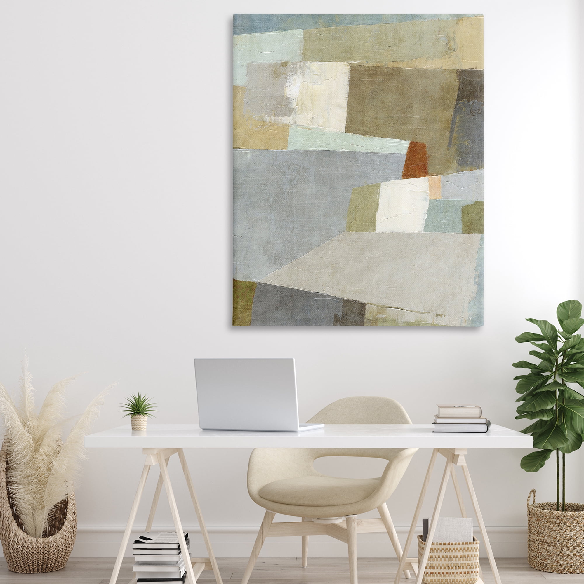 Stupell Industries Causeway Neutral Geometrics Canvas Wall Art, design by Suzanne Nicoll