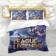 thumbnail image 5 of League of Legends Conjunto de sábanas temático, trío de piezas, cómodo y amigable con la piel, diseño único, regalo de decoración para el hogar para familiares, amigos y fans, 90 cm * 190 cm, 5 of 6