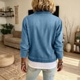 thumbnail image 7 of Edvintorg Denim Jacket for Women Fashion Long Sleeve Casual Loose Zip Up Jean Coat with Pockets Clothes for Women Sky Blue S, 7 of 7