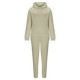 thumbnail image 4 of Yeaiivve Womens Lounge Sweatsuit Sets 2 Piece Fall Outfits Oversized Pullover Hoodie and Jogging Sweatpants Y2K Tracksuit Khaki M, 4 of 6