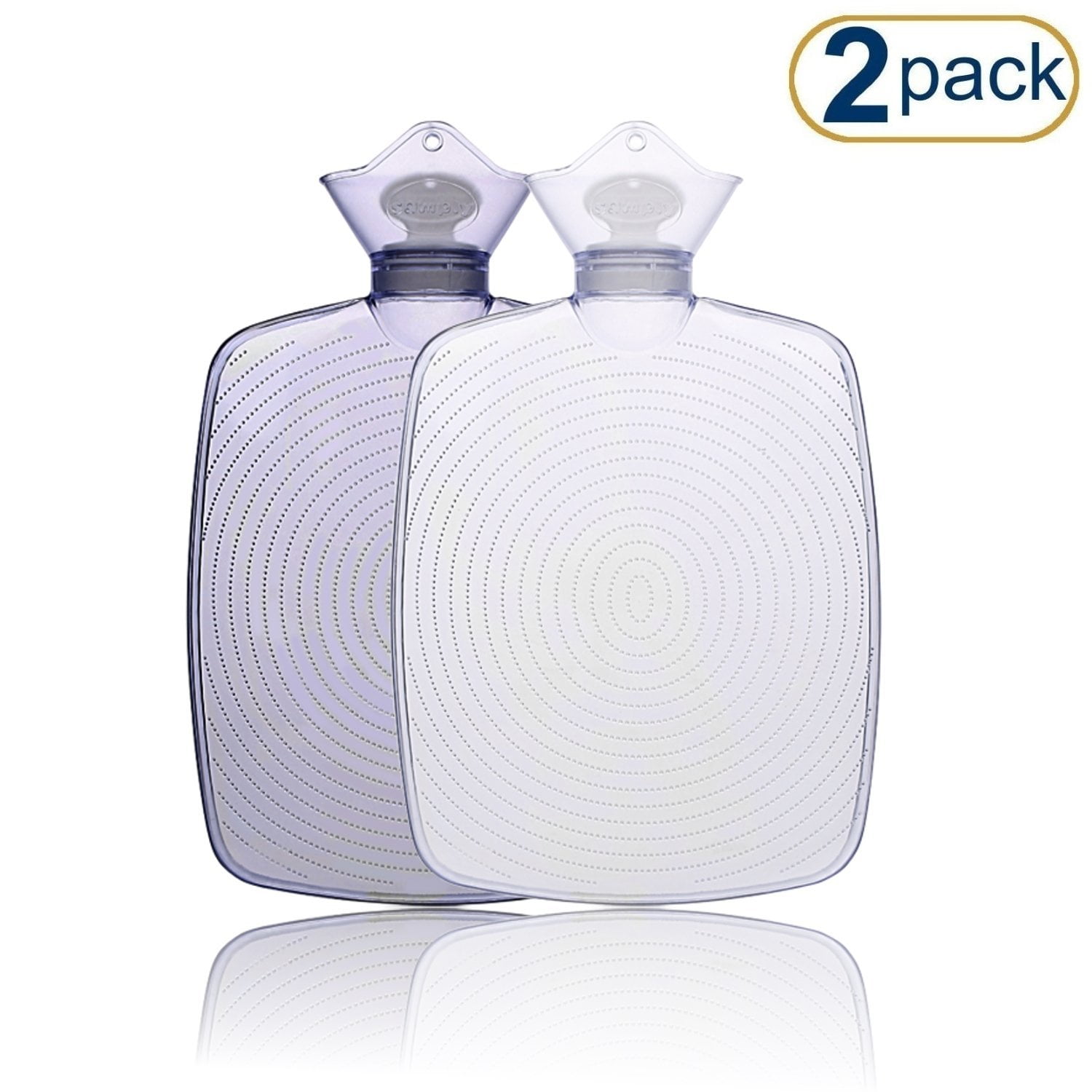 Hot Water Bottle (2Pack) Comfortably Sleep with Maximum Warmth Soothe All Types of Pain