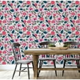 thumbnail image 5 of S4sassy Removable Asian Style Wall Decor, Finish Wallcover, Blossom Floral Print Contact Paper for Walls, Dresser, White Self Adhesive Vinyl Wallpaper Roll Contact Paper for Walls - 25"x240", 5 of 9