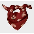 thumbnail image 3 of Bimba Red Leaves & Camellias Floral Pure Silk Printed Scarf Dupatta Head Neck Wrap Bandanas For Women 40 x 40 Inches, 3 of 6