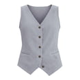 thumbnail image 3 of Gsakboxl Womens Tops 2026 Women Old Money Style Pocket Button Down Cotton Linen Sleeveless Vest Loose Fit Lightweight Breathable Fashion Summer Layering Tank Top Blouse Grey XL, 3 of 7