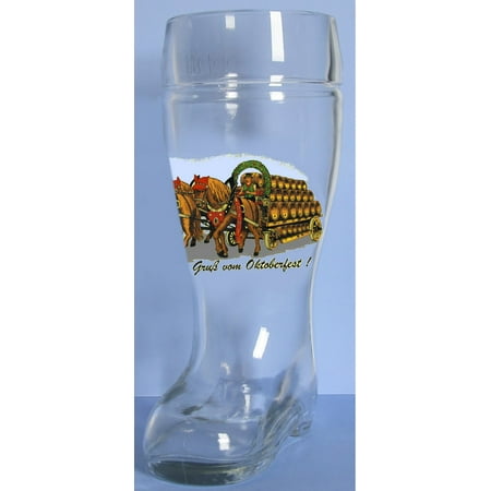 Oktoberfest German Glass Beer Boot .5 Liter Made in Europe Octoberfest