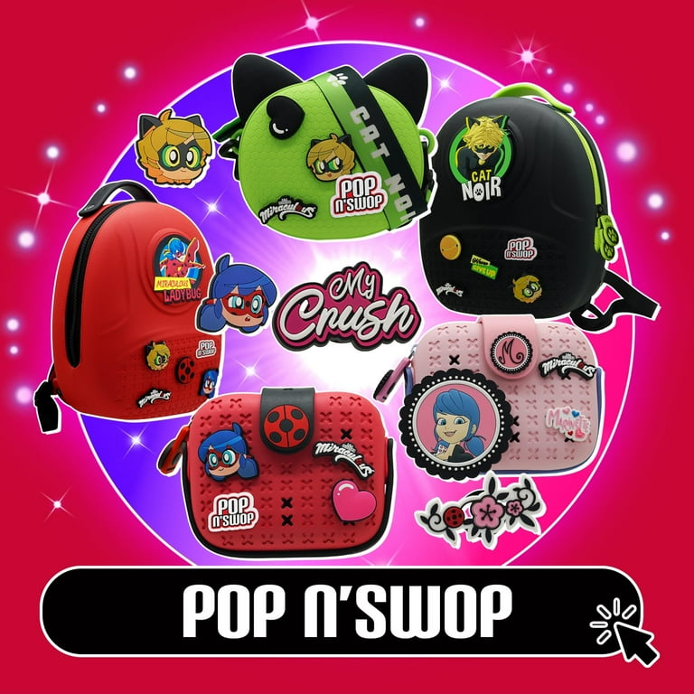 5412 Ladybug - Pop n\' Swop Cat Noir Black Backpack with Green Handle, 6 Miraculous-Ladybug-Pop-n-Swop-  main image 3
