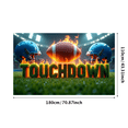 thumbnail image 1 of Football Themed Background Banner with Flaming Football Helmets and Touchdown Text, for Sports Parties Tailgating Events Fan Gatherings Decorations Backdrops, 1 of 4