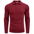 thumbnail image 2 of COOFANDY Mens Knit Polo Shirts Long Sleeve Casual Polo Sweaters Shirt Waffle Textured Collared Sweater, 2 of 6