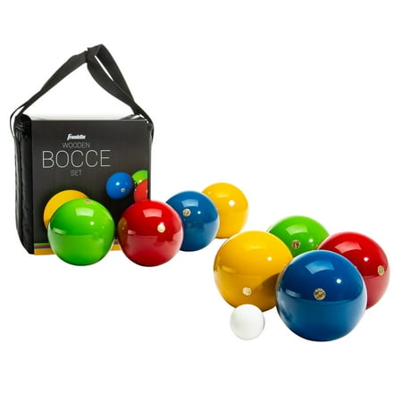 UPC: 0025725546459 | Franklin Sports 100mm Bocce Ball Set — 8 Wooden Bocce Balls and 1 Pallino — Beach  Backyard Lawn or Outdoor Party Game – Made in Italy