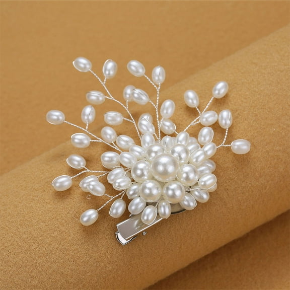 FRCOLOR Women Silver Artificial Pearls Brooch for Clothing Elegant Dress Decoration
