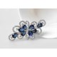 thumbnail image 3 of Ed Pear And Round Cu Zircon Silver T Flower Brooch, 3 of 5