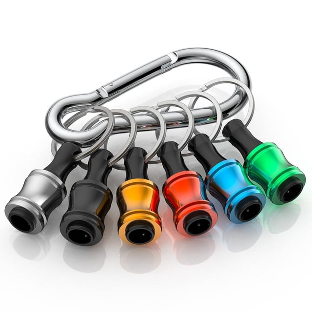 MesaSe 6PCS 1/4 ”Drill Bits Holder Keychain Light-weight Quick-change Extension For Impact Driver Sliver