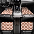 thumbnail image 6 of Cauagu Brown Palms Pattern Car Floor Mat Set of 4,Car Carpet Mats Car Mats with Anti-Slip Backing & Driver Heel Pad Universal Fit for Cars/Trucks/SUV/Vans, 6 of 6