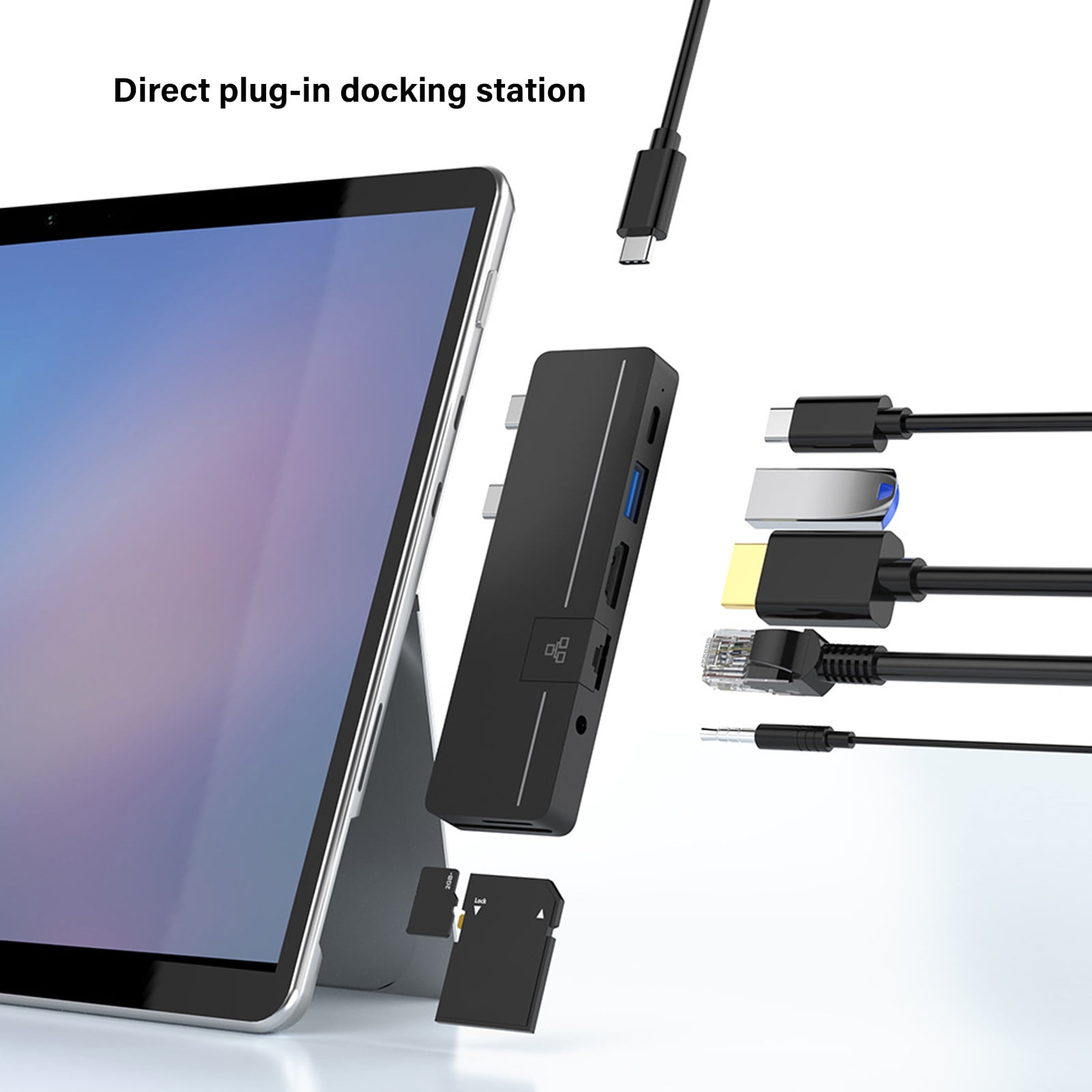 Portable Aluminum Alloy Docking Station Adapter For Pro9/8/X 4K Display Support 5Gbps Data Transfer