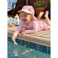thumbnail image 5 of BemeyourBBs Toddler Baby Girl One Piece Swimsuit with Hat Infant Baby Bathing Suit Rash Guard Strawberry Bow Cherry Print Long Sleeves Front Zipper Swimwear Summer Beachwear, 5 of 9
