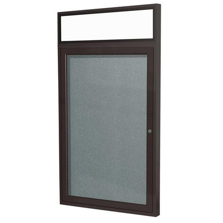Ghent's Vinyl 36" x 36" 1 Door Enclosed Bulletin Board in Stone