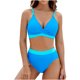 thumbnail image 1 of Conjunto de Bikini de Cintura Alta para las Mujeres Bloque de Color Cruzando Suspensiones, Traje de Baño de Moda sin Espalda Sexy, 1 of 5