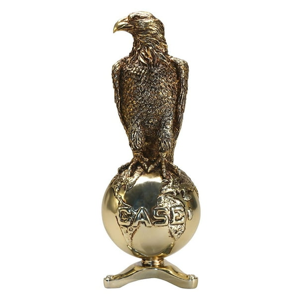 BRONZE 8 Inch Case Old Abe Eagle on Globe with Display Stand ZJD1883