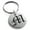 Silver, variant on Stainless Steel Letter M Initial Old English Monogram Engraved Small Medallion Circle Charm Keychain Keyring
