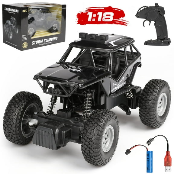 Hot Bee Remote Control Cars 1/18 Scale, Race Car Toys for Boys Kids 6-12 Years Old, RC High Speed 20-40KM/H Electric All Terrain Off-Road Monster Truck.（Black）