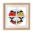 thumbnail image 1 of Ventilateur Pliable Rouge Noir en Cadre Mur Table Affichage 4 Ouvertures Image, 1 of 3
