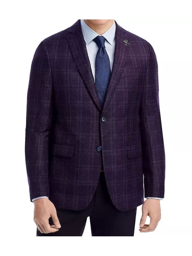 John Varvatos Star Usa Plaid Slim Fit Sport Coat, Purple  display picture 1