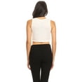 thumbnail image 3 of Summer Womens Sparkle Stripe Front Sequin Slim Fit Cropped Vest Tank Tops, 3 of 5