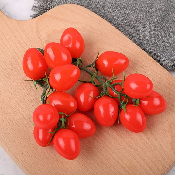 FRCOLOR Lifelike Fake Cherry Tomatoes Decor for Home Made of Foams Red Color Portable and