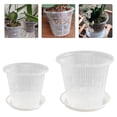 thumbnail image 4 of Transparent Root-Controlled Orchid Planting Pot Plastic Flower Pot Orchid Planter Flowerpot Tray Plant Growth Container Box 160mm, 4 of 10