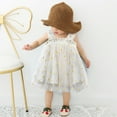 thumbnail image 3 of B91xZ Girls Short Sleeve Maxi Dress Ruffle Bottom Summer Flutter Sleeves Clothes,White 2-3 Years, 3 of 4
