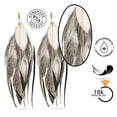 thumbnail image 3 of VANGANIA Aretes largos mujer de plumas joyería fina ideal en regalos para mujer, 3 of 5
