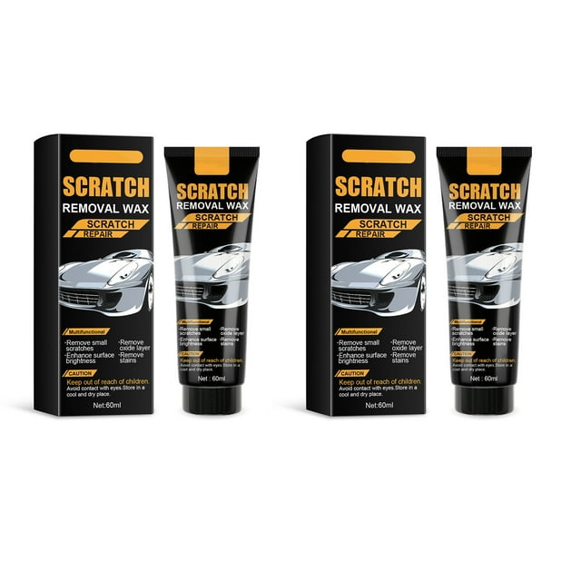 B 2Pc Car Scratch Repair Cream 60Ml Car Paint Fine Scratch Polishing Coating Removal Kit With Sponge Eraser For Automotive Surfaces Wheels Metal Plastic Rubber Leather Engine Care