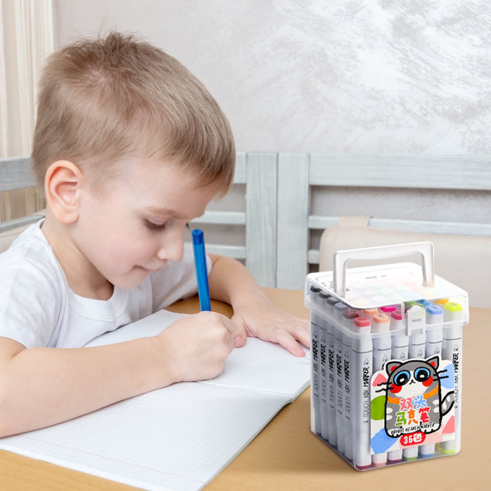 SHENGXINY 36PCS Acrylic Paint Markers Washable Stackable Acrylic Marker for Hand Painted Graffiti Artistic Creation Non Permeable Pigment High Capacity Design Rich Color Rendering