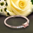 thumbnail image 2 of Beautiful Minimalist 0.95 Carat Emerald Cut Morganite And Diamond Moissanite Engagement Ring, Wedding Ring in 925 Sterling Silver With 18k Rose Gold Plating, Gift For Her, Girlfriend, Promise Ring, 2 of 3