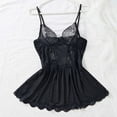 thumbnail image 4 of RQYYD Womens Sexy Satin Lingerie Nightgown Floral Print Chemise Slip Silk Negligee Spaghetti Straps Babydoll Sleepwear, 4 of 7