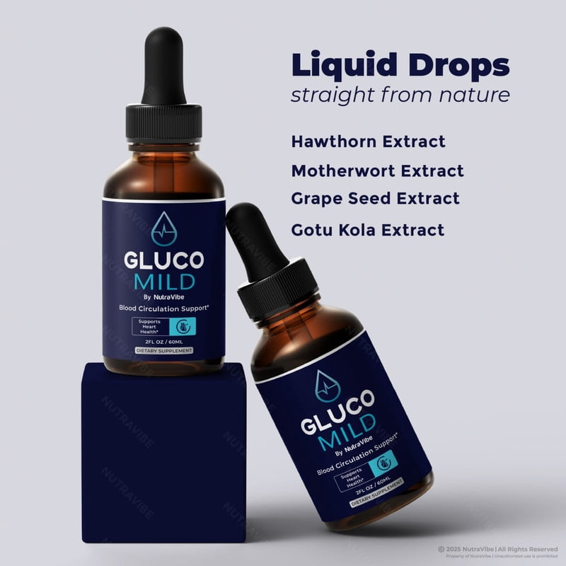 Gluco Mild Drops – Daily Liquid Formula with a Clean, Natural Blend to Support Natural Flow, Balanced Levels & Healthy Circulation | Convenient for Consistent Use (30 Servings)
