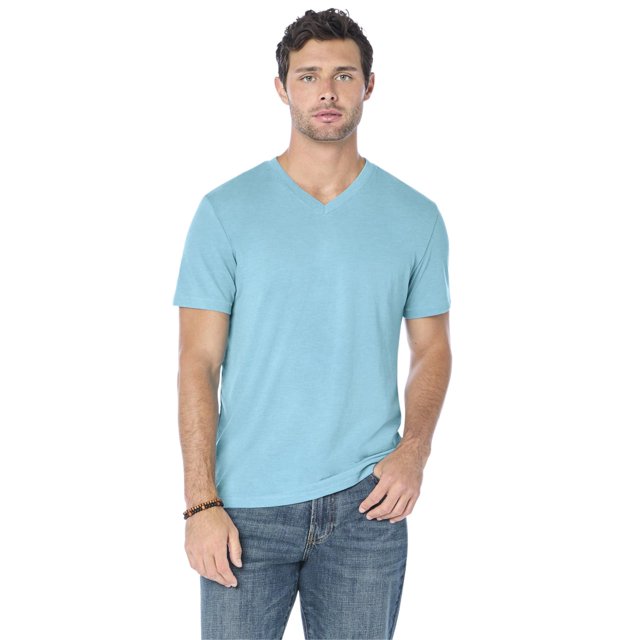 Camiseta Lucky Brand Venice Burnout de Cuello V para Hombre Azul