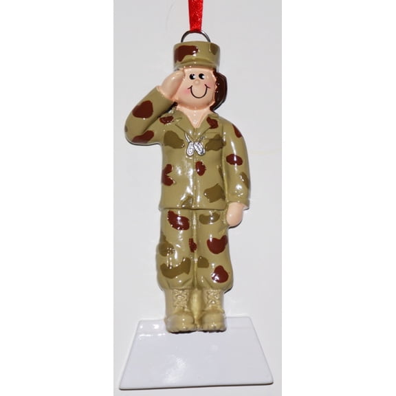 Army Woman Personalized Christmas Ornament DO-IT-YOURSELF