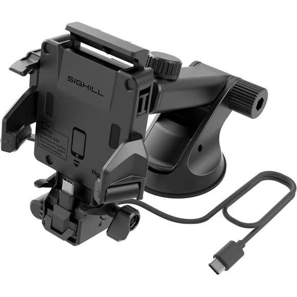 AIR-Agena G1 Charging Phone Holder Dashboard & Windshield Universal Car Mount Desk Stand with Suction Cup Base and Telescopic Arm for iPhone, Samsung, Google, Huawei, Nokia, Other Smartphones